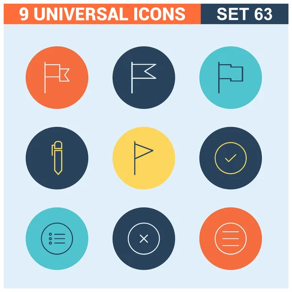 Abstract collection flat Universal Icon set. — Stockvector