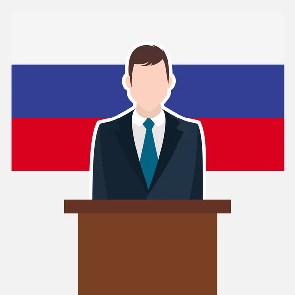 Affärsman med Ryssland flagga — Stock vektor