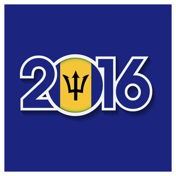2016 år med Barbados flagga — Stock vektor