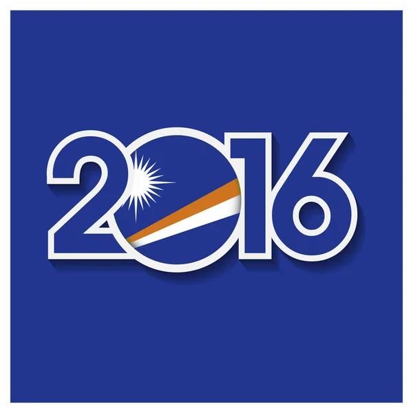 2016 år med Marshall Islands flagga — Stock vektor