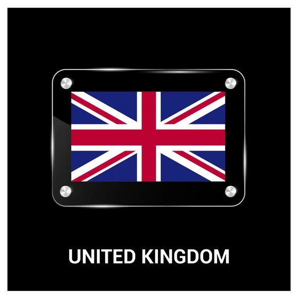 United Kingdom UK Flag glass plate — 스톡 벡터