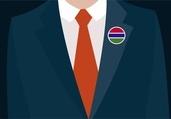 Businessman with Gambia flag badge — Stock Vector