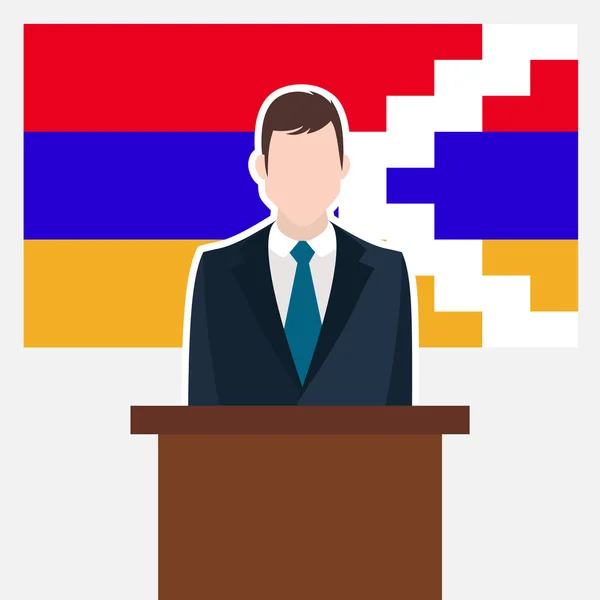 Empresário com bandeira de Nagorno-Karabakh — Vetor de Stock