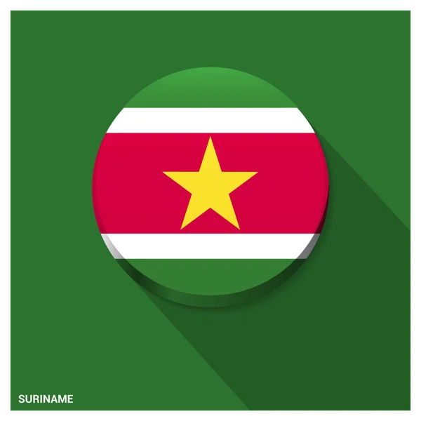 スリナムの旗ボタン — ストックベクタ