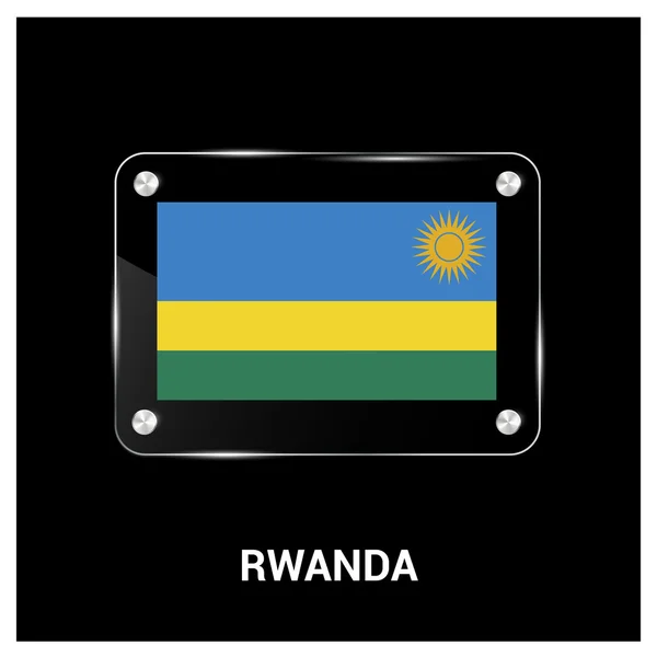 Rwanda Flag glass plate — Stock Vector