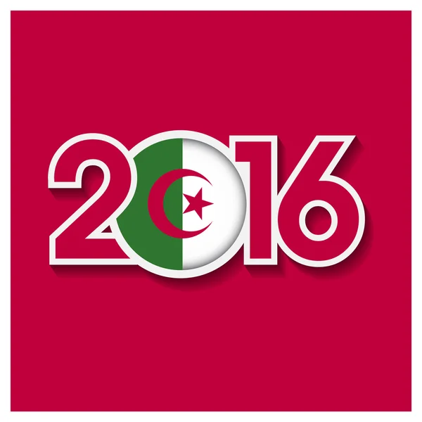 2016 year with Algeria flag — Stock Vector