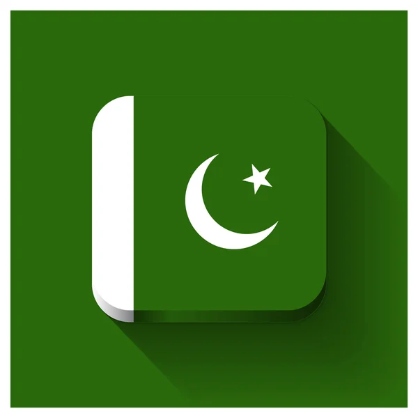 파키스탄 국기 버튼 — 스톡 벡터