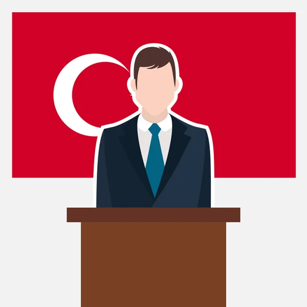 Biznesmen z flagą Turcji — Wektor stockowy