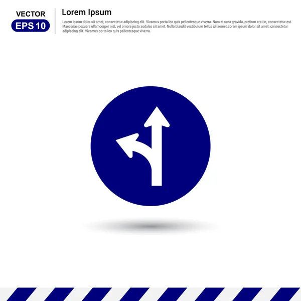 Дорожные знаки. Go Straight - Turn Left - Form in Road Sign — стоковый вектор