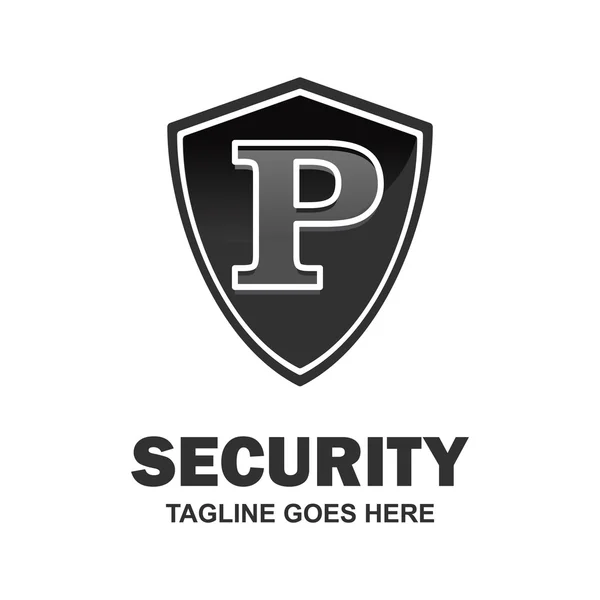Αφηρημένο σχέδιο λογότυπων μαύρη ασπίδα ασφαλείας — Διανυσματικό Αρχείο
