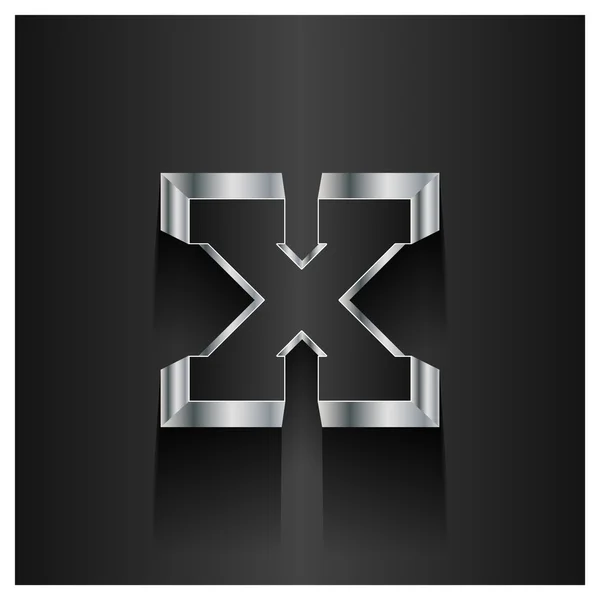 Bokstav X logotyp. Alfabetet 3d logotyp — Stock vektor