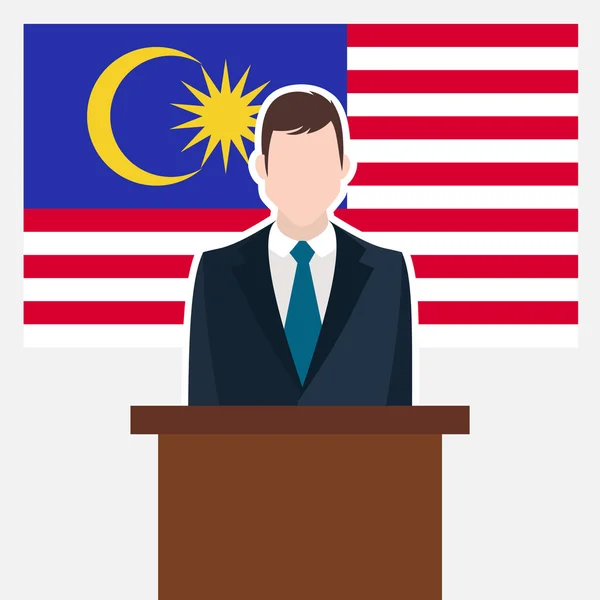 Affärsman med Malaysia flagga — Stock vektor