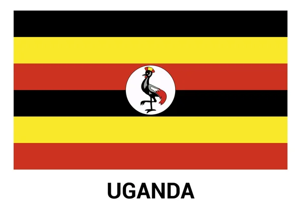 Ugandas Flagge in den offiziellen Farben — Stockvektor