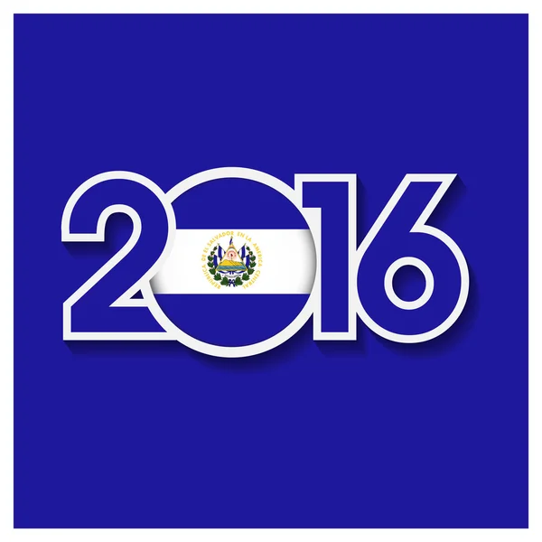 2016 ano com bandeira de El Salvador —  Vetores de Stock