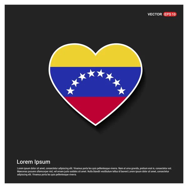Я люблю серця прапор Венесуели — стоковий вектор