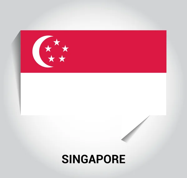 Tre dimensionell 3d Singapore flagga — Stock vektor