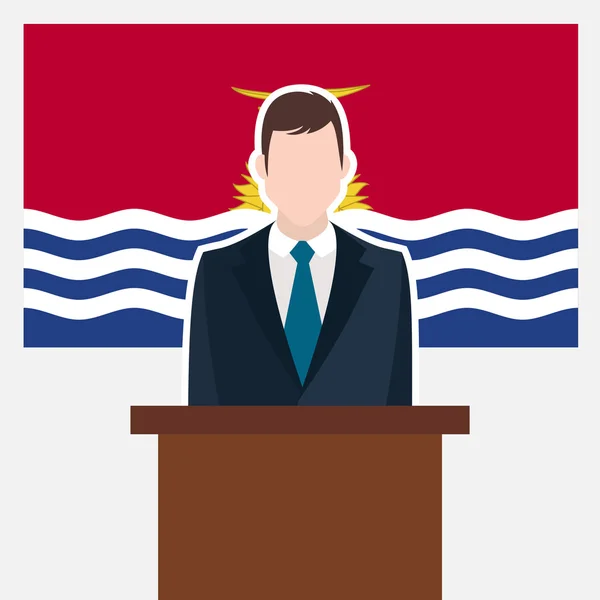 Homme d'affaires avec drapeau Kiribati — Image vectorielle