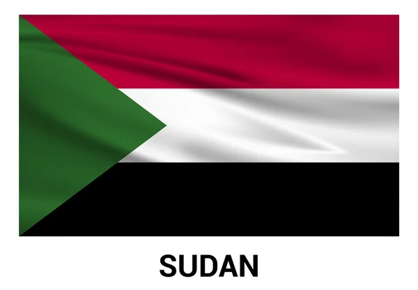 Bandeira do Sudão em cores oficiais — Vetor de Stock
