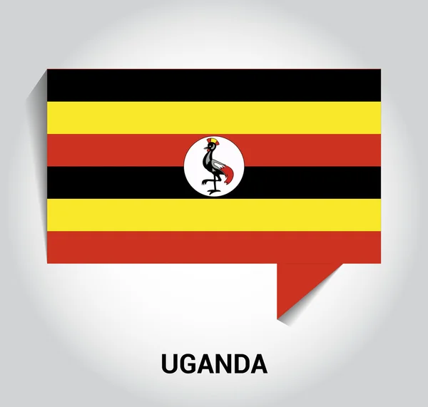 Three dimensional 3d Uganda flag — Stock Vector