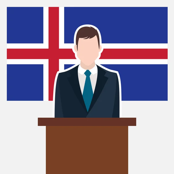 Geschäftsmann mit isländischer Flagge — Stockvektor
