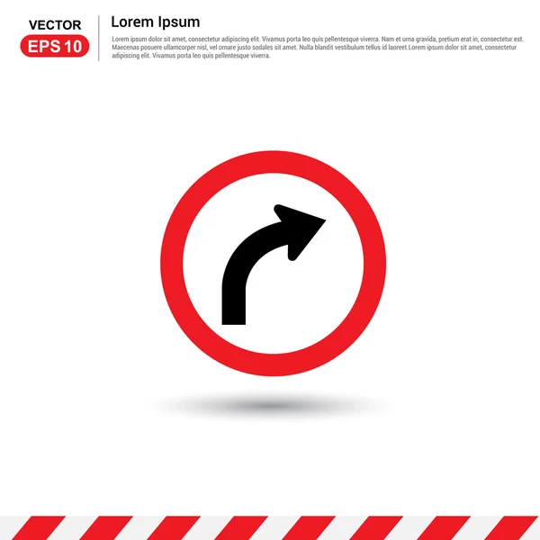 Road signs. Turn Right - Form in Road Sign — Stock Vector