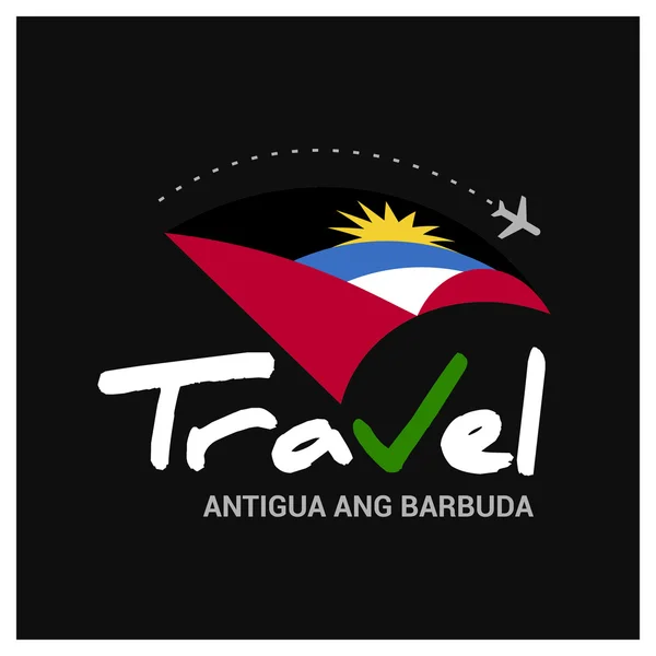 Travel Antigua och Barbuda Symbol — Stock vektor