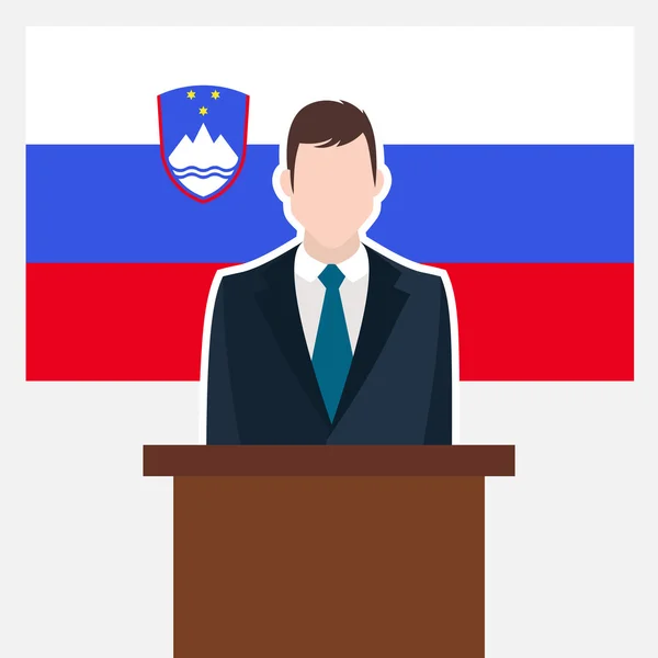 Slovenya bayrağı ile işadamı — Stok Vektör