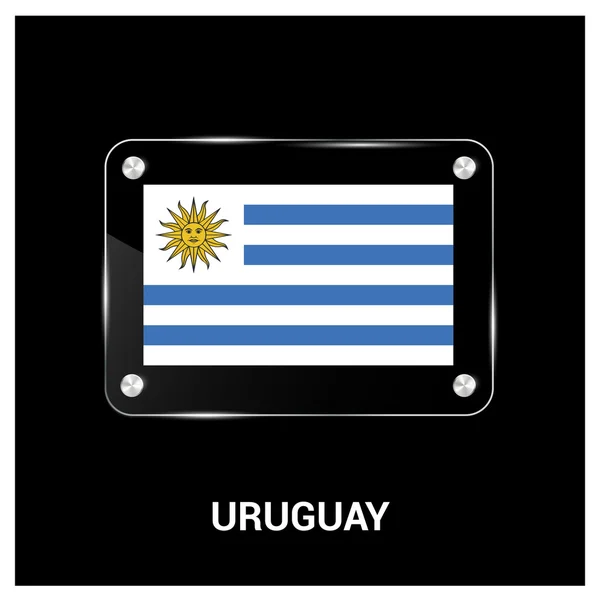 Bouton drapeau uruguay — Image vectorielle