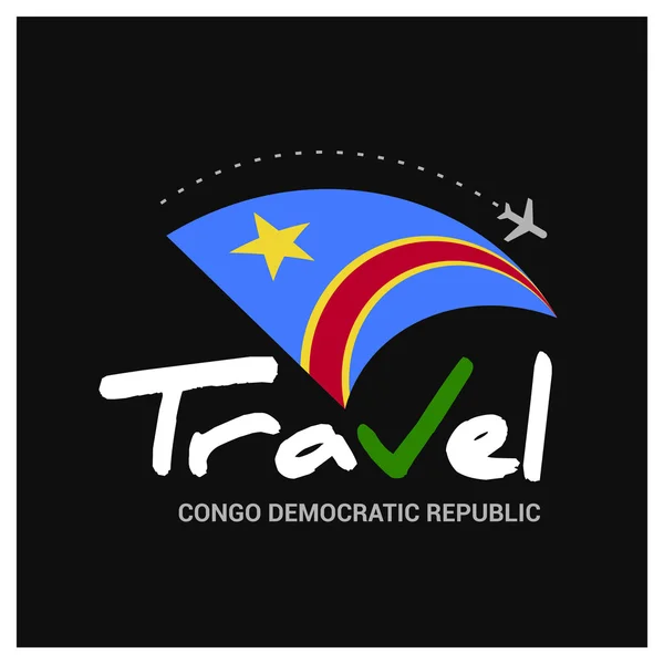 Congo República Democrática Logotipo de viaje — Vector de stock