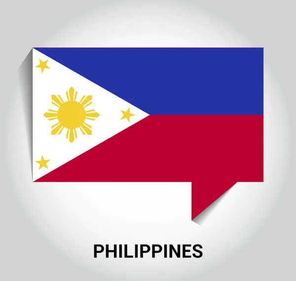 Drapeau tridimensionnel des Philippines 3d — Image vectorielle