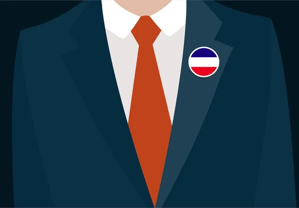 Terno masculino com emblema de bandeira da Rússia . — Vetor de Stock