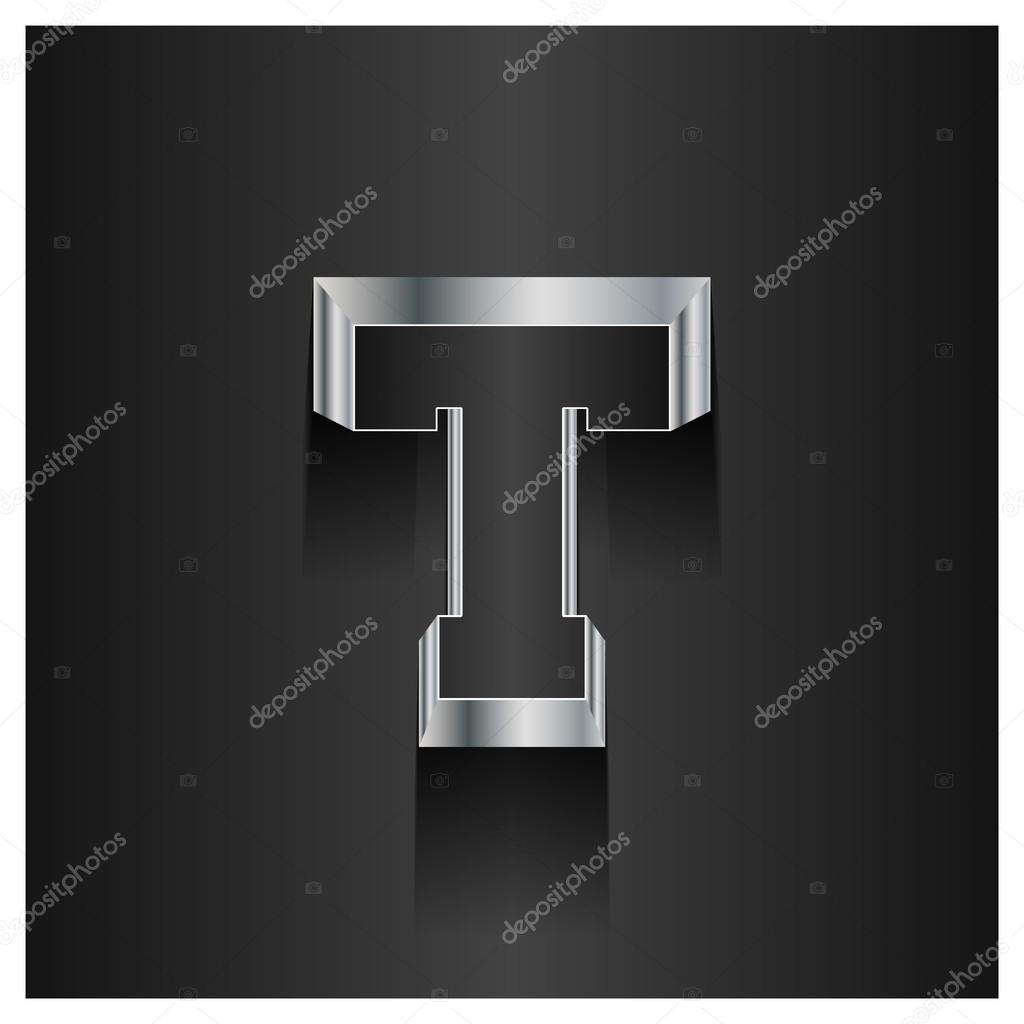 Letter T logo. Alphabet 3D logotype vector design.