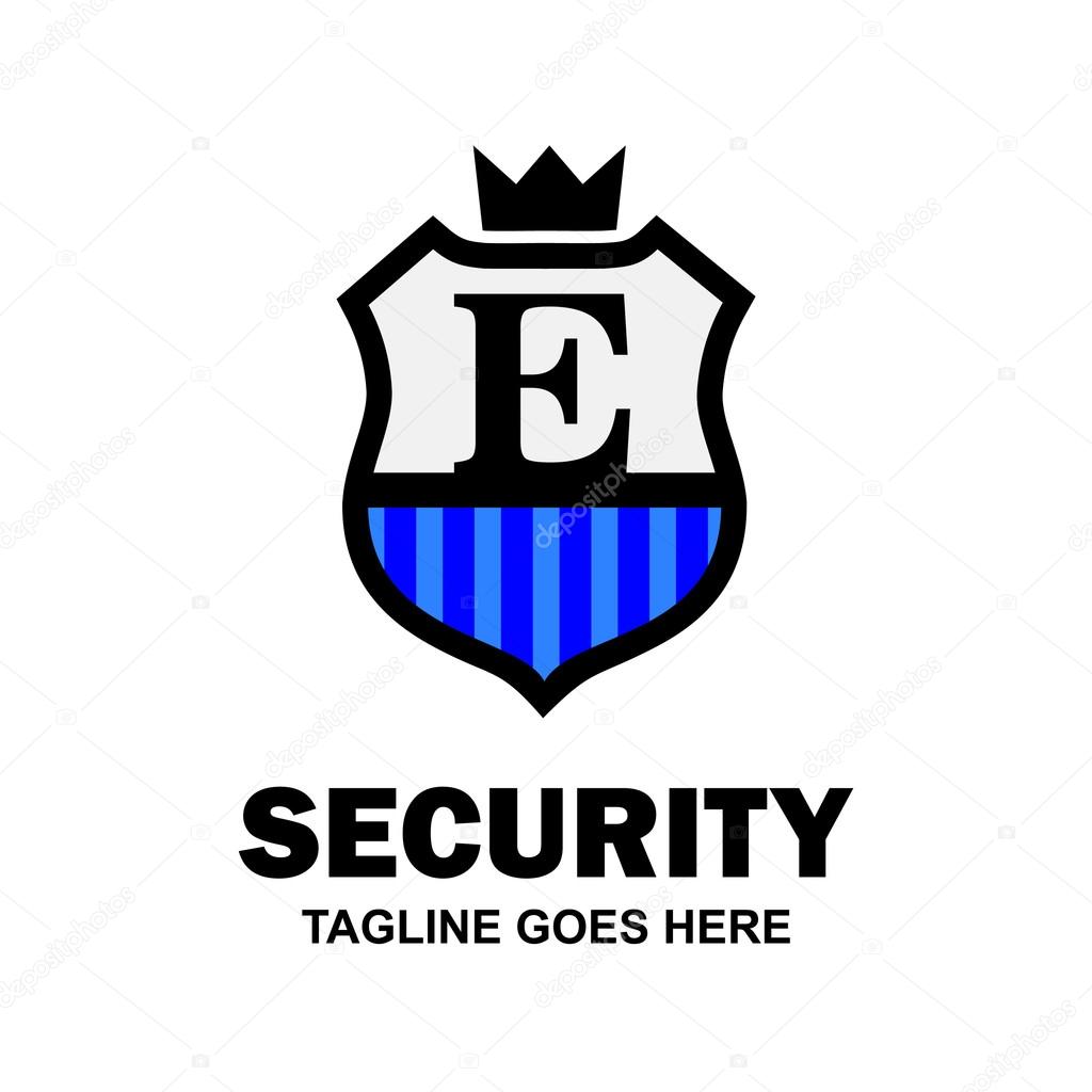 Gray Crown Shield. Abstract secure shield logo design.