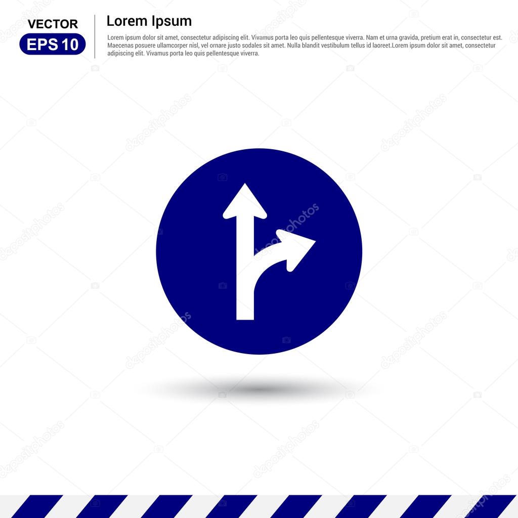 Road signs. Go Straight Turn Right Form in Road Sign — Stock Vector