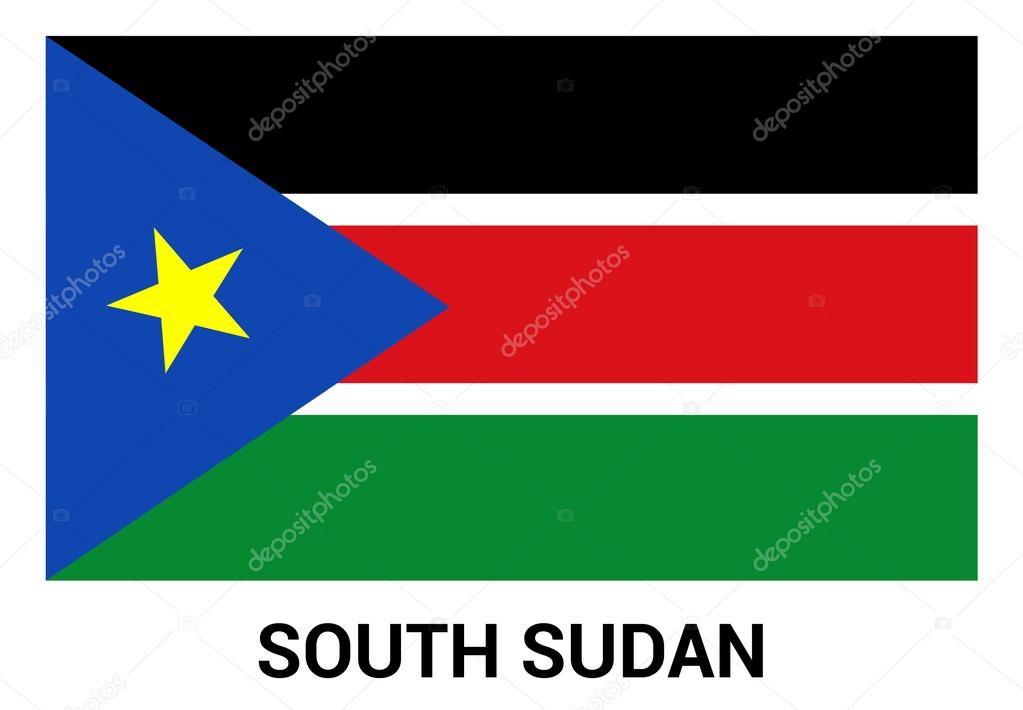 South Sudan flag in official colors