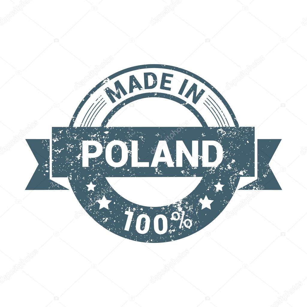 Made in Poland - Round rubber stamp
