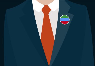 Dağıstan bayrağı rozeti olan işadamı