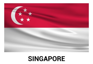 Singapur bayrağı resmi renklerde