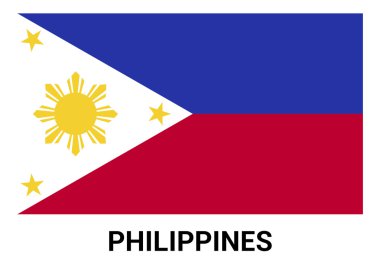Filipinler bayrağı resmi renklerde