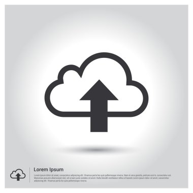 Computer to cloud upload icon clipart