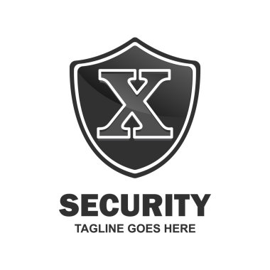 Güvenlik siyah kalkan logo tasarlamak