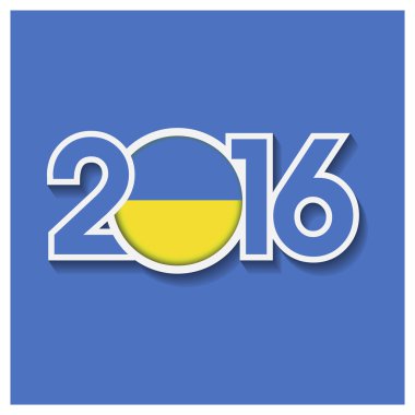 2016 yıl Ukrayna bayrağı ile