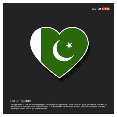 Pakistan bayrağının kalbini seviyorum.