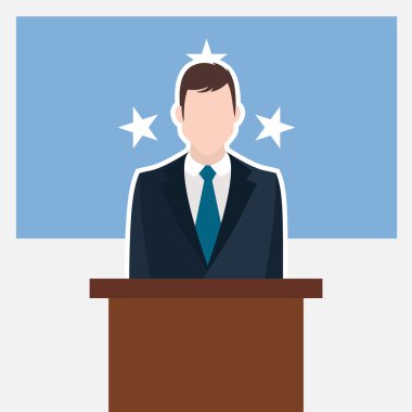 İşadamı Mikronezya bayrak ile