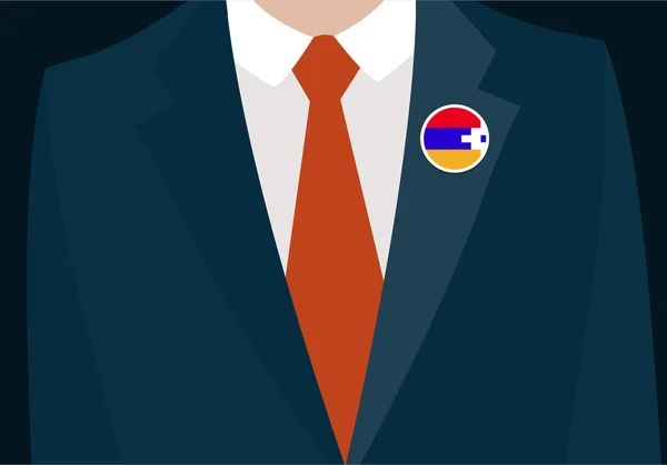 Affärsman med Nagorno-Kharabah flagga badge — Stock vektor