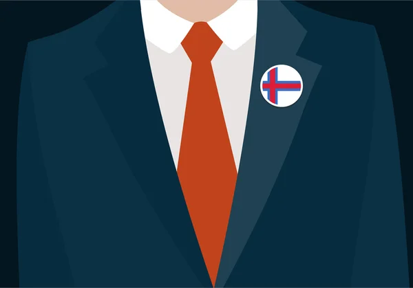 Uomo d'affari con bandiera Isole Faroe — Vettoriale Stock