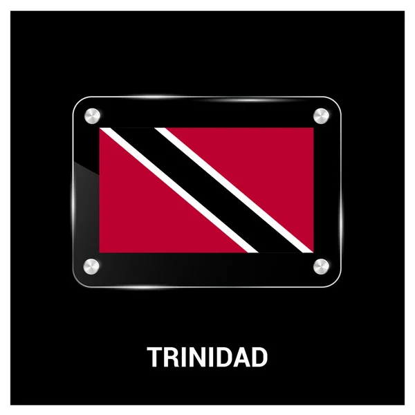 Trinidad och Tobagos flagga glasplatta — Stock vektor