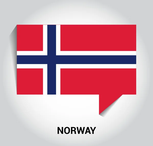 Bandeira tridimensional 3d Noruega — Vetor de Stock