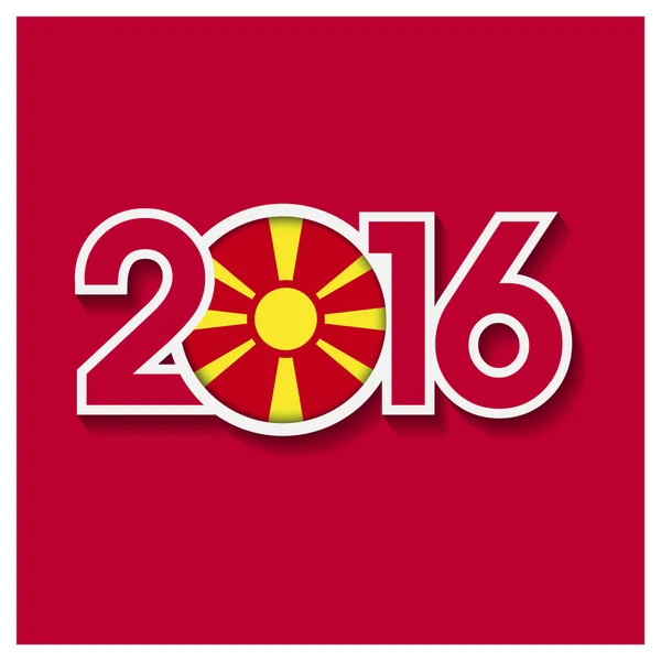 2016 jaar met Macedonië vlag — Stockvector