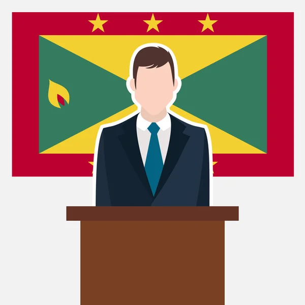 Homme d'affaires avec drapeau de la Grenade — Image vectorielle